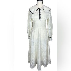 NEW Beautiful off white midi long sleeve dress size Large